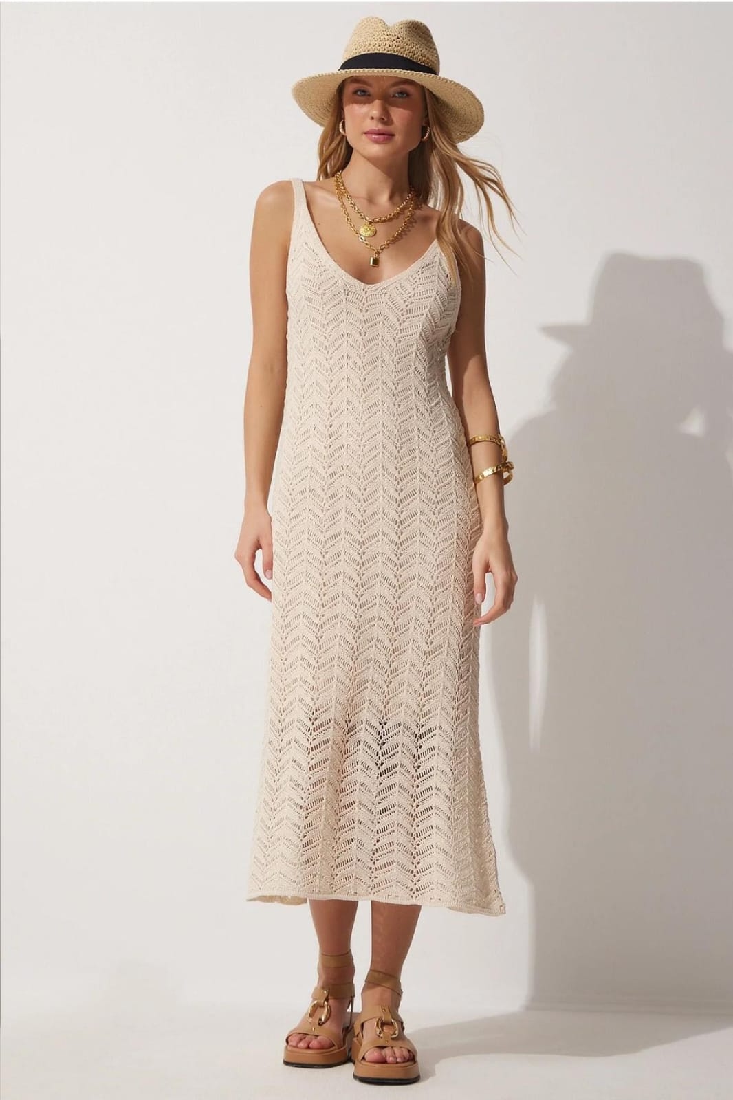 The Capri Crochet Midi Dress